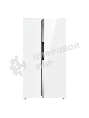 Холодильник Maunfeld MFF177NFW белый глянец двухкамерный 263/170л морозилка сбоку, No Frost, Side by Side