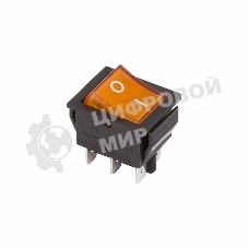 Выключатель клавишный Rexant 250V 15А (6с) ON-ON желтый с подсветкой