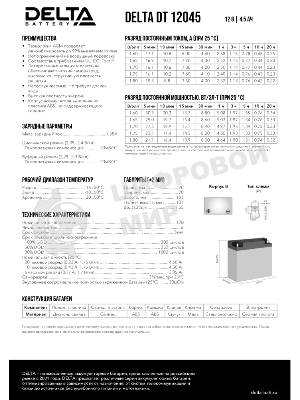 Батарея для ИБП Delta DT 12045 (12V, 4.5Ah)