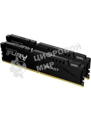 Оперативная память Kingston Fury Beast, DDR5, 16GB (2x8GB), 5600MHz, CL40, DIMM, с радиаторами, черный