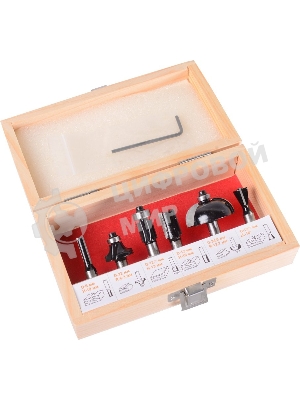 Набор фрез по дереву 6шт.(хвостовик 8мм)