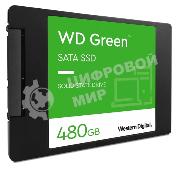 Накопитель SSD WD Green WDS480G3G0A, 480Gb, SATA III, 2.5
