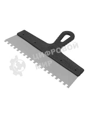 Шпатель Сибртех из нержавеющей стали,300 мм,зуб 8x8 мм,пластмассовая рукоятка