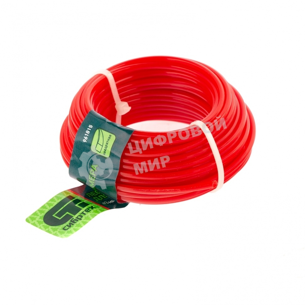 Леска для триммера СИБРТЕХ квадратная, 3,0 мм х 10 м, Россия 961815