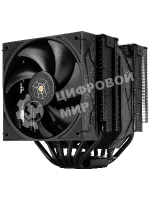 Кулер для процессора Thermalright Royal Pretor 130 черный (4-pin PWM, 158мм, Ni/Cu, 6x6мм, 1x120+1x130мм, 80.45CFM/81.88CFM, 29.4dBA/28.3dBA, 2150PM/1750RPM, S: 1200, 1700, 1851, 2011, 2066, 115X, AM4, AM5, black)