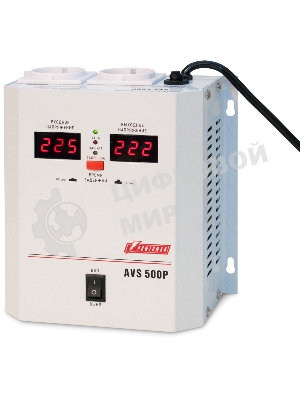 Стабилизатор напряжения Powerman AVS-500P (220В±8% 500ВА,5А,КПД 98%, циф. индикация вх./вых.)