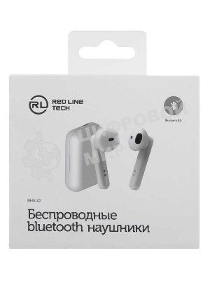 Наушники TWS Redline BHS-22 белый, вкладыши, Bluetooth, до 3 ч