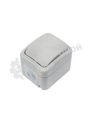 Переключатель проходной Mini OG IP54, о/у, серый Kranz