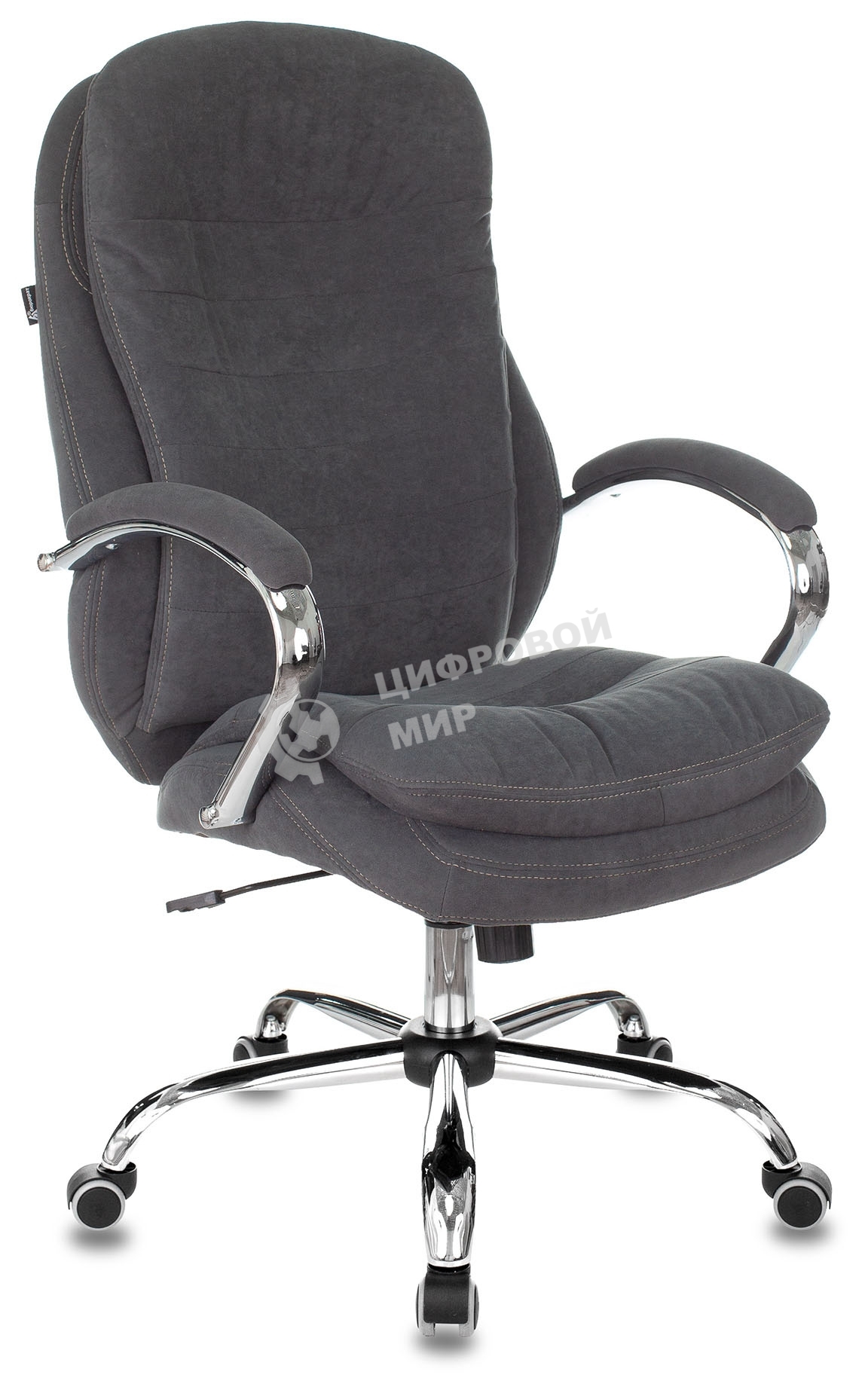 Кресло руководителя Бюрократ T-9950SL Fabric серый Alfa 44, крестовина металл хром