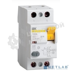 Выключатель дифференциального тока (УЗО) 2п 32А 30мА тип AC ВД1-63 IEK MDV10-2-032-030