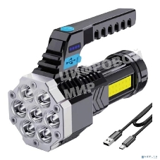 Фонарь Ultraflash LED53404 (фонарь акк 4В, черный, 7LED+COB, 3 Вт, 4 реж, USB, бокс са)