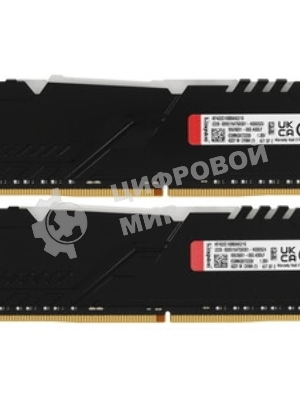 Оперативная память Kingston Fury Beast, DDR4, 16GB (2x8GB), 3200MHz, CL16, DIMM, с радиатором, черный