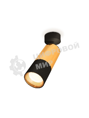 Комплект поворотного светильника Ambrella light XM6302010 SBK/PYG черный песок/золото желтое полированное MR16 GU5.3