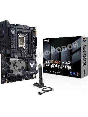 Материнская плата ASUS TUF GAMING Z890-PLUS WIFI, LGA1851, Intel Z890, 4xDDR5, 4xSATA, 4xM.2, 1xPCIe 5.0 x16, DisplayPort, HDMI, USB Type-C, 1x2.5Gb LAN, Thunderbolt, 5x3.5 мм, 7.1, ATX