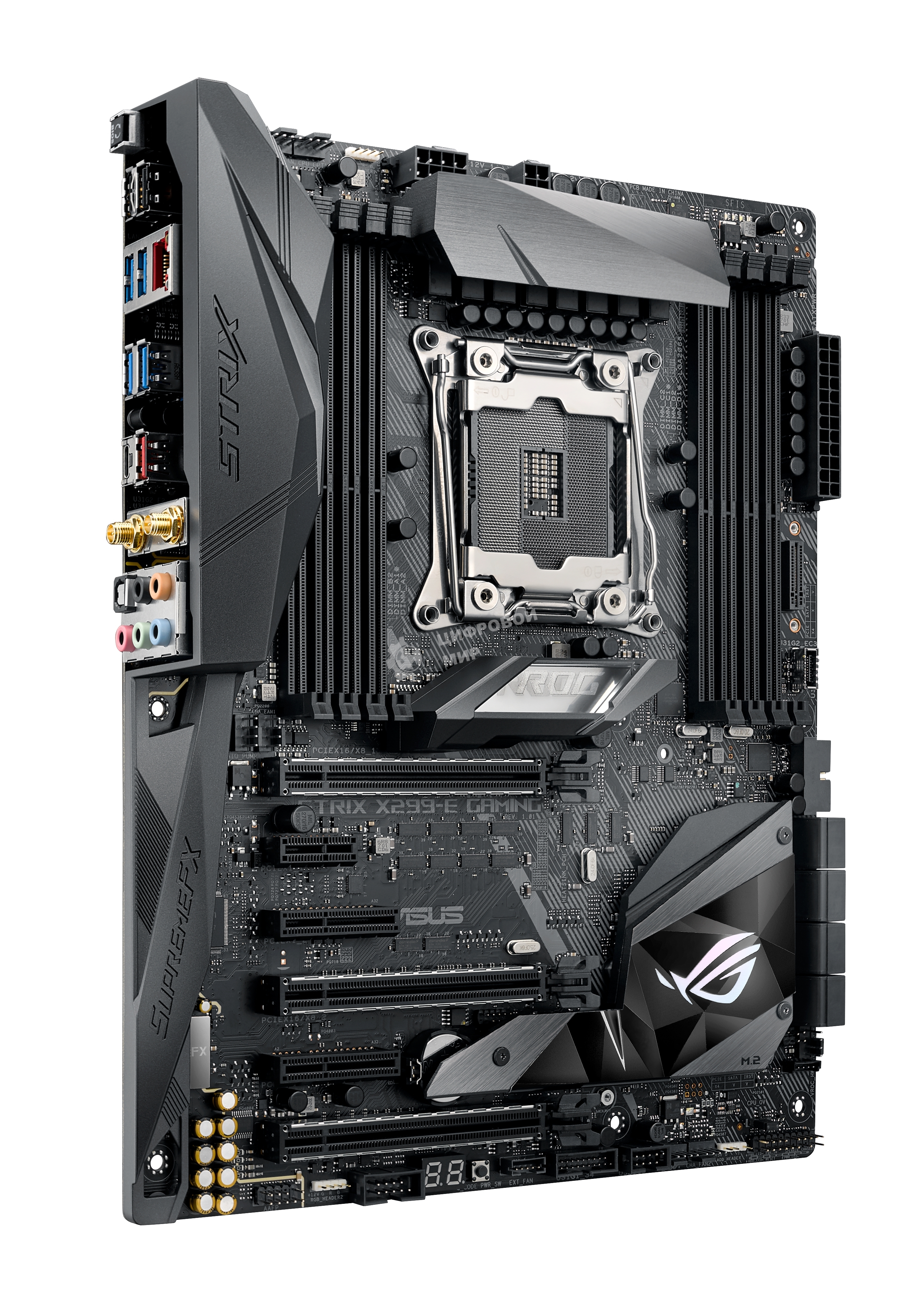 Материнская плата ASUS ROG STRIX X299-E GAMING II, LGA 2066, Intel X299, 8xDDR4, 8xSATA, 3xM.2, 1xPCIe 3.0 x8, 2xPCIe 3.0 x16, 1xPCIe x4, 1xPCIe x1, 2x 2.5Gb LAN, 1xUSB 3.2 Gen 2, 3xUSB 3.2 Gen 2, 2xUSB 2.0, 5x3.5 мм, 7.1, ATX