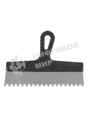 Шпатель Сибртех из нержавеющей стали,300 мм,зуб 8x8 мм,пластмассовая рукоятка