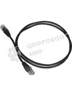 Патч-корд TWT UTP кат.5e, с заливными колпачками, 1.5 м, черный