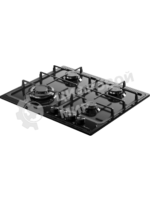 Газовая варочная панель MONSHER, газ, High-Tech, 58 см, автоматический электроподжиг, газ-контроль, форсунки под сжиженый газ, SABAF конфорки, чугунные решетки, черный
