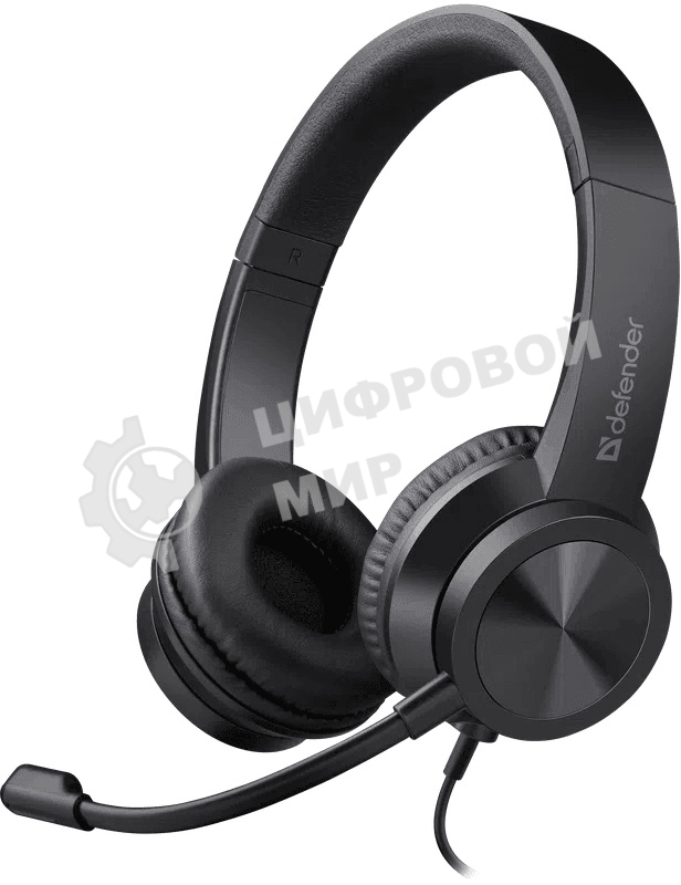 Гарнитура проводная Defender Tune 150 (черная, провод 1.8 м)