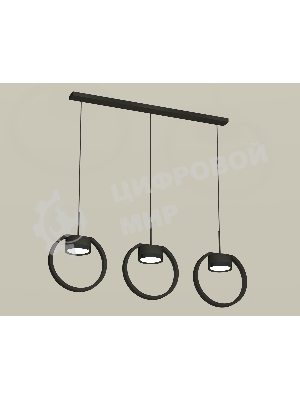 Светильник Ambrella light XB9107100/3 SBK/PBK черный песок/черный полированный GX53 (C9107, N8113)