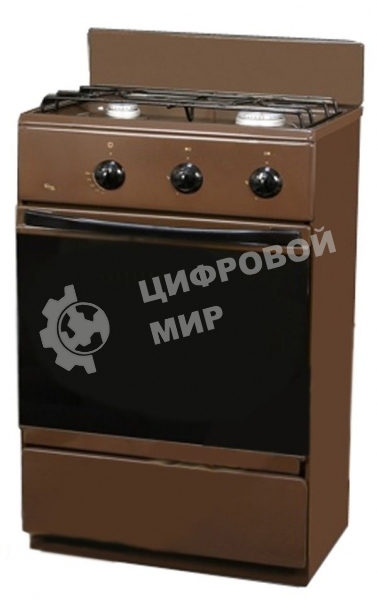 Плита газовая Flama CG 3202 B коричневый, конфорок 2 шт, духовка 30 л, 50 см x 85 см x 35 см