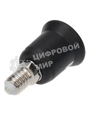 Переходник Rexant цокольный E14-E27 черный