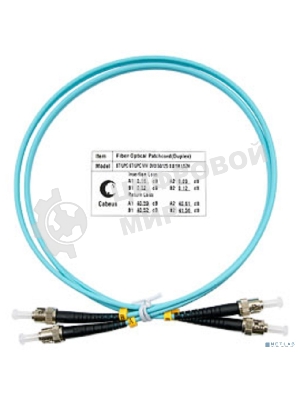 ШНУР ОПТИЧЕСКИЙ CABEUS FOP-50-ST-ST-1M DUPLEX ST-ST 50/125 MM OM3 1М LSZH