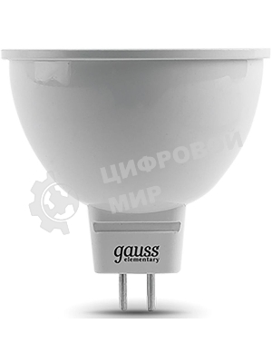Лампа светодиодная Gauss Elementary MR16 3.5Вт цок.: GU5.3 спот 220B 4100K св. свеч. бел. ней. MR16 (упак.: 10 шт) (13524)