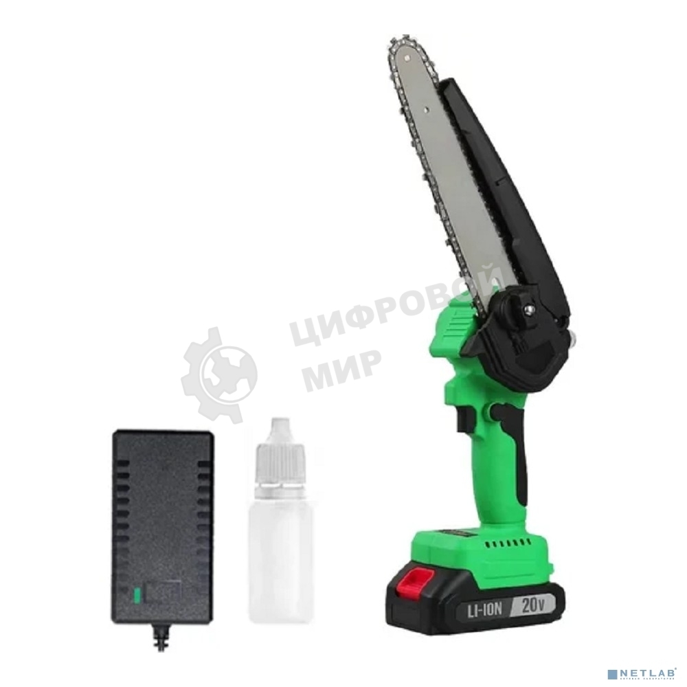 Пила цепная аккумуляторная бесщеточная Zitrek GreenSaw 20V [082-1858] 20В, 4,0А·ч Li-ion аккум. 1шт, ЗУ
