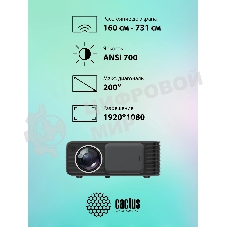 Проектор Cactus CS-PRM.01B.Full HD LCD 19000Lm LS 700Lm ANSI (1920x1080) 2500:1 ресурс лампы:50000часов 2xUSB typeA 2xHDMI 1.8кг
