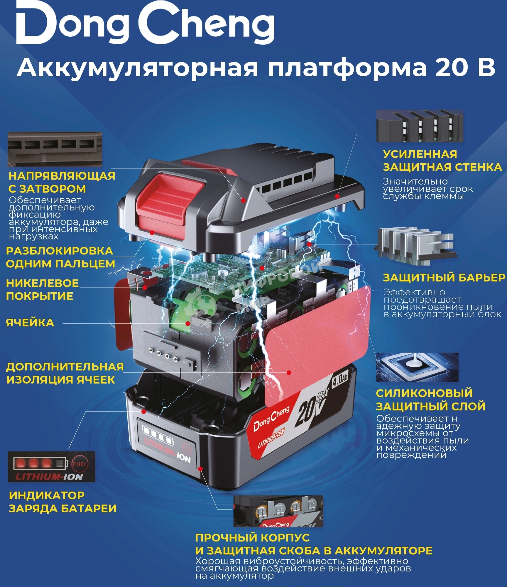 Сабельная пила DongCheng DCJF22 аккум. 3000ход/мин ДА