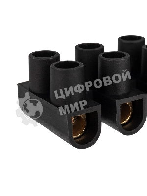 Клеммная колодка винтовая Rexant KВ-14 (6-14 мм²), ток 20 A, полипропилен черный, индивидуальная упаковка, 1 шт.