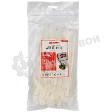 Хомут-стяжкa нейлоновая с тройным замком Rexant 200x7,5 мм, белая, упаковка 100 шт.