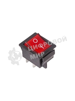 Выключатель клавишный Rexant 250V 16А (4с) ON-OFF красный с подсветкой