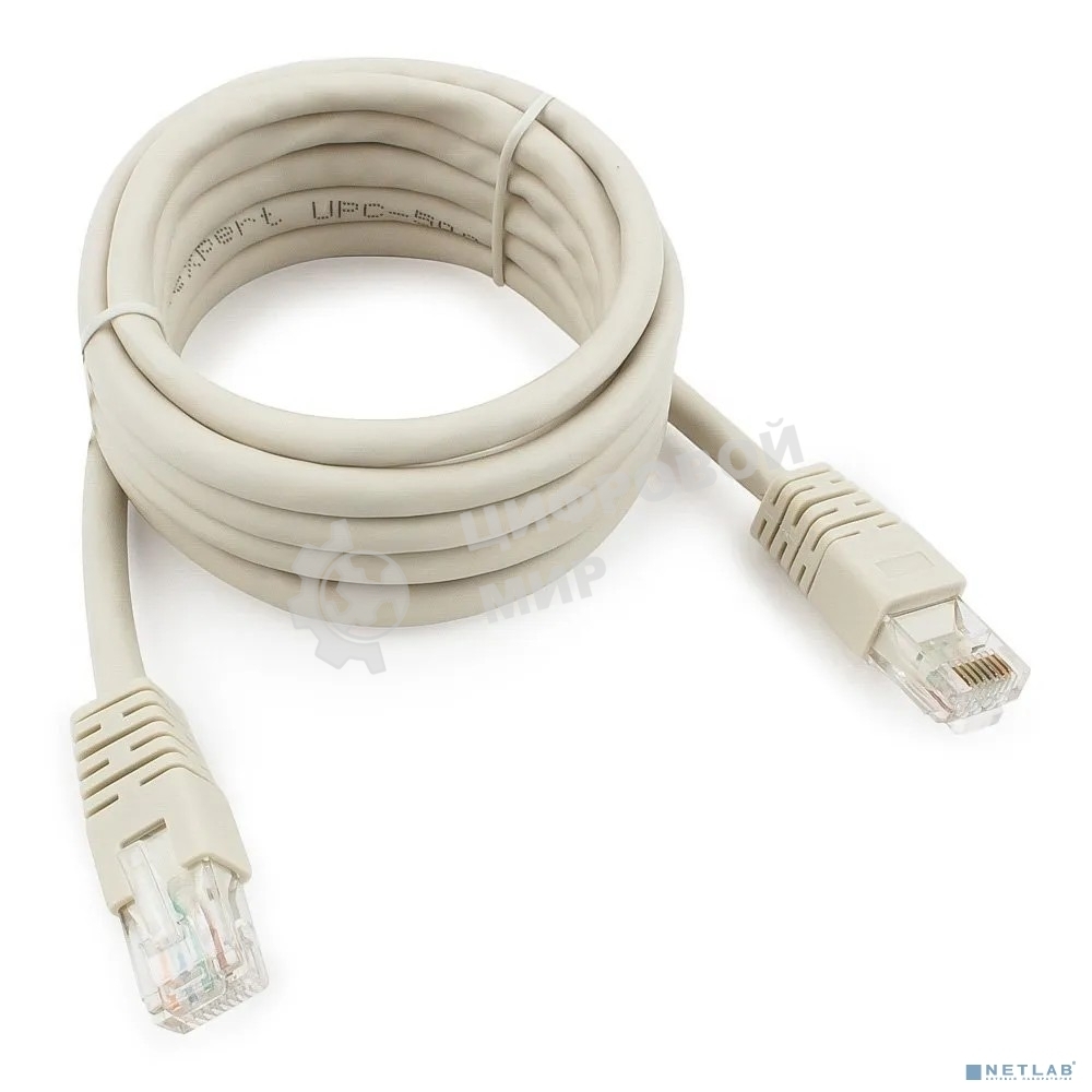 Патч-корд UTP Cablexpert PP6U-2M cat.6, 2м, литой, многожильный, серый