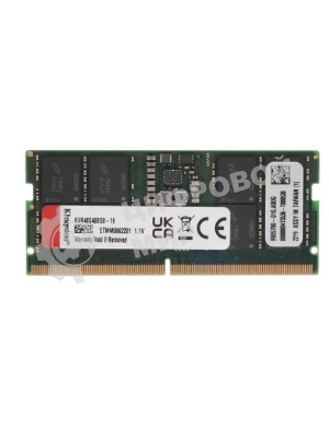 Оперативная память Kingston ValueRAM, DDR5, 16GB (1x16GB), 4800MHz, CL40, SO-DIMM