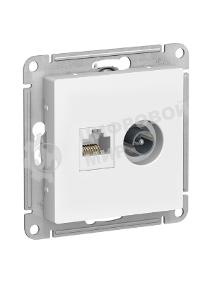 Механизм розетки 2-м AtlasDesign комп. RJ45 кат.5E+TV белый SchE ATN000189
