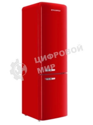 Холодильник Maunfeld MFF186NFRR красный двухкамерный 181/71л морозилка снизу, No Frost