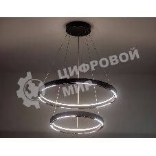Подвесной светодиодный светильник Ambrella light FL5865/2 BK черный 45W 3000K/4200K/6400K D600/400*830 (без ПДУ)