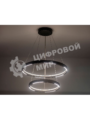 Подвесной светодиодный светильник Ambrella light FL5865/2 BK черный 45W 3000K/4200K/6400K D600/400*830 (без ПДУ)