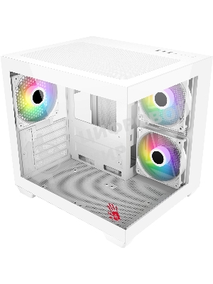 Компьютерный корпус Bloody CC-121 белый без БП mATX 7x120мм 1xUSB2.0 1xUSB3.0 audio