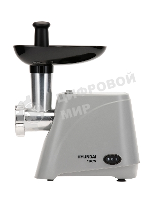 Мясорубка электрическая Hyundai HY-MG4391 серый, 1900 Вт, 2.4 кг/мин, реверс, защита от перегрузки, насадки - 4