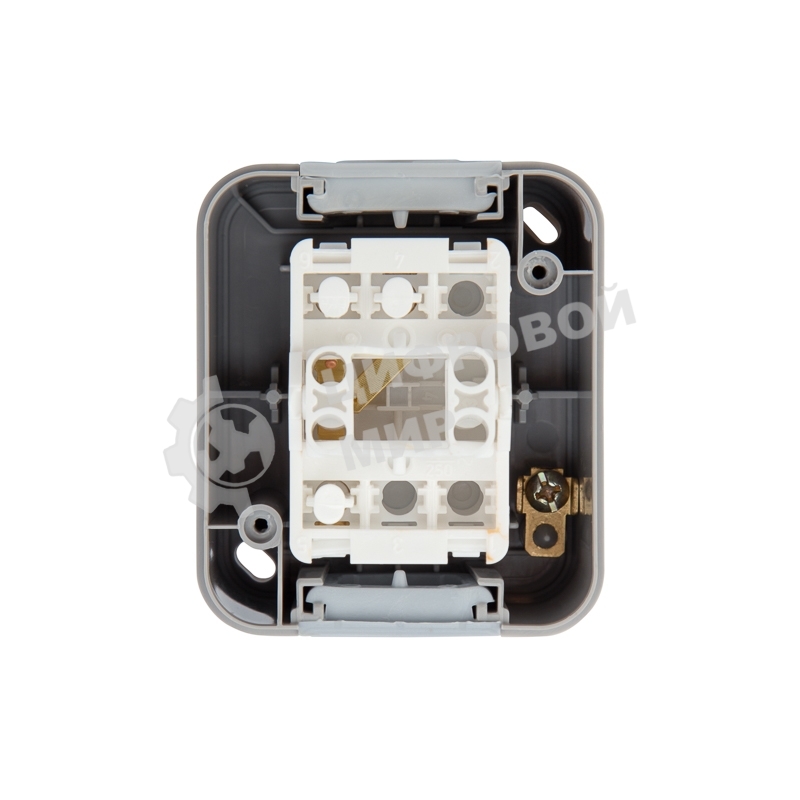 Переключатель проходной Mini OG IP54, о/у, серый Kranz