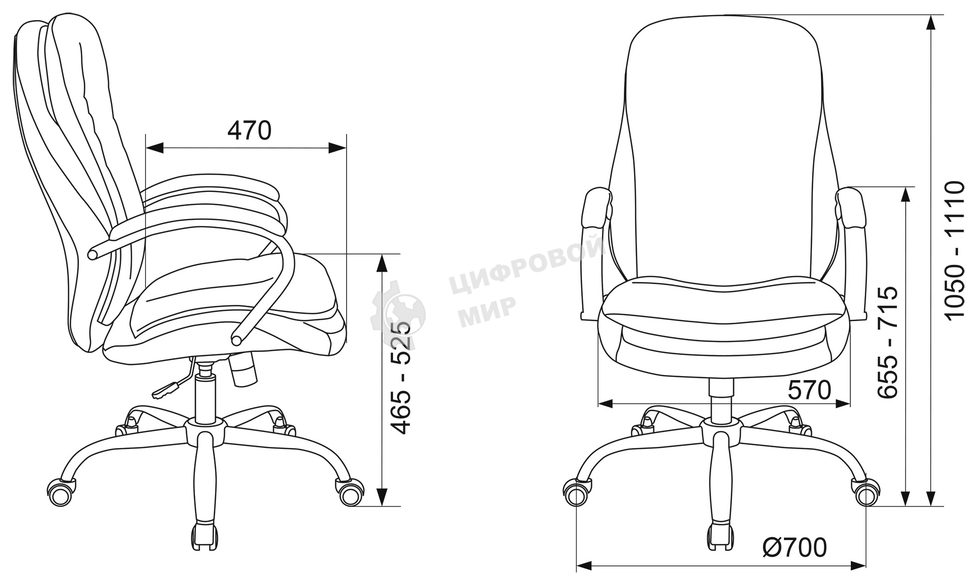 Кресло руководителя Бюрократ T-9950SL Fabric серый Alfa 44, крестовина металл хром