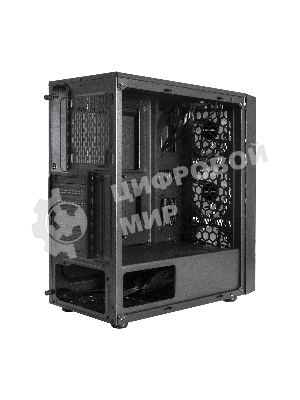 Компьютерный корпус Miditower ExeGate EVO-8243-NPX600 (ATX, БП 600NPX с вент 12 см, 2хUSB+1хUSB 3.0, черный, 3 вент. с RGb подсветкой, боковая панель - закаленное стекло)