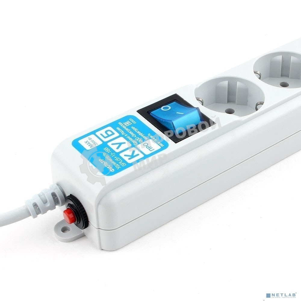 Фильтр-удлинитель PowerCube PRO (SPL(5+1)-16B-P-5М) 5.0 м, LC контур - подавление В/Ч помех, 16А/3,5 кВт