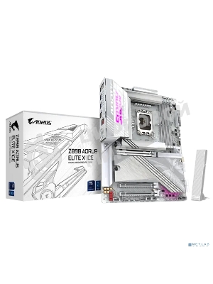 Материнская плата GIGABYTE Z890 AORUS ELITE WIFI7 ICE, LGA1851, Intel Z890, 4xDDR5, 4xSATA, 4xM.2, 3xPCIe x16, DisplayPort, USB Type-C, 1x2.5Gb LAN, 2x3.5 мм, 7.1, ATX