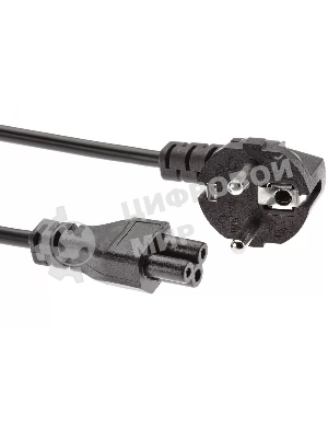 Кабель Premier 5-282 IEC C5 (3-pin) Евровилка угловой 1м (5-282(0.5) 1.0) черный (Bulk)