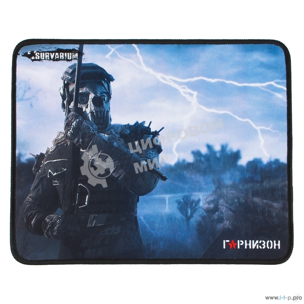 Коврик для мыши Гарнизон GMP-100, игровой, дизайн-игра Survarium, ткань/резина, размеры 200 x 250 x 3 мм