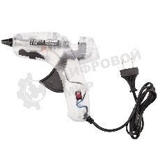 Пистолет клеевой Rexant, 60 Вт, Ø11 мм, ПРОЗРАЧНЫЙ корпус, с кнопкой, блистер